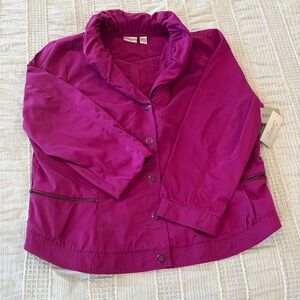 Zenergy by Chico’s Fuchsia Snap-Up Jacket Size 4 Regular NWT Medium Weight